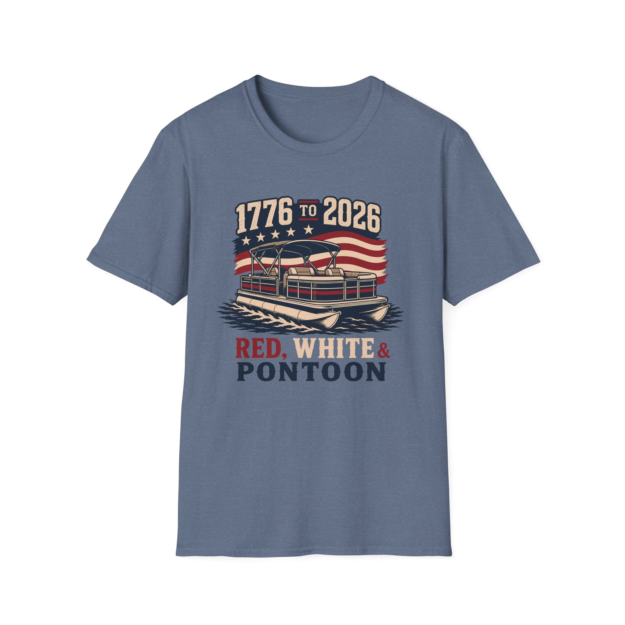 1776 TO 2026 RED, WHITE & PONTOON-Shirt