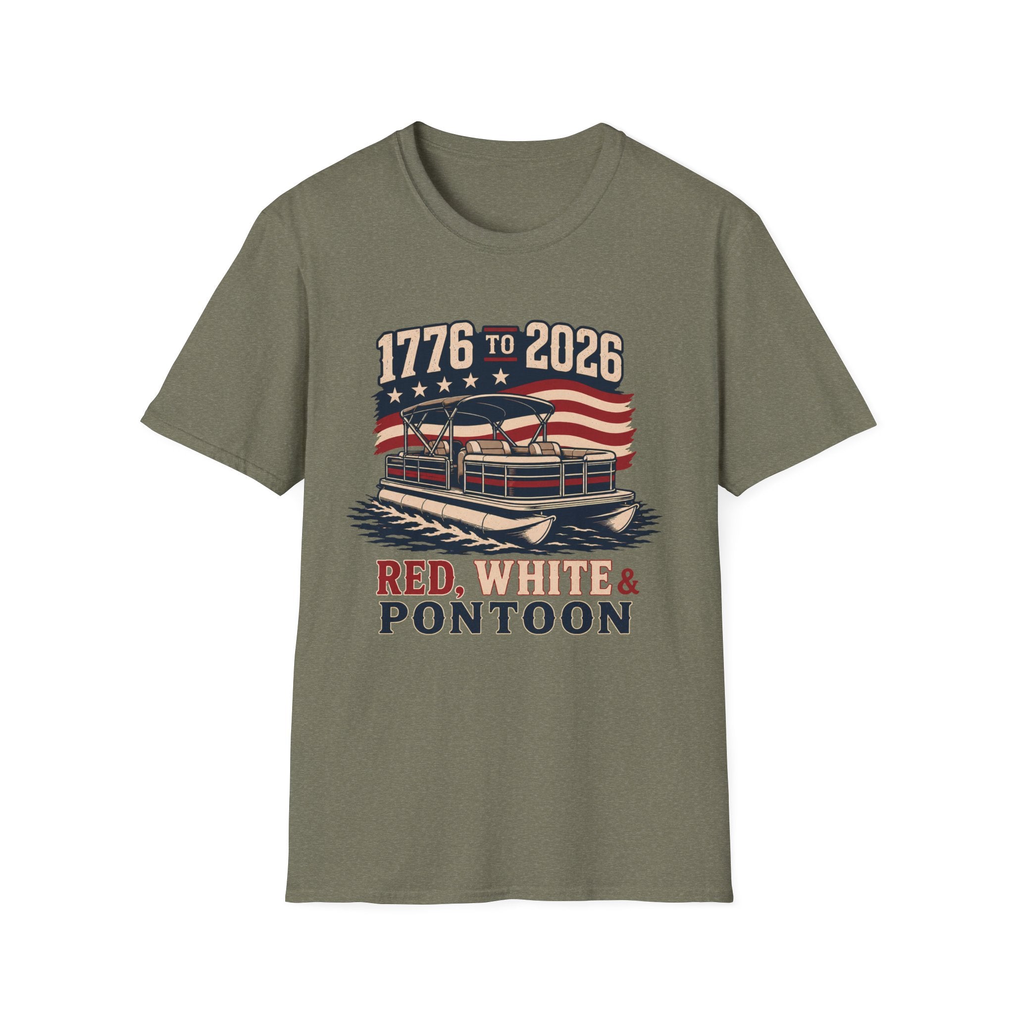 1776 TO 2026 RED, WHITE & PONTOON-Shirt