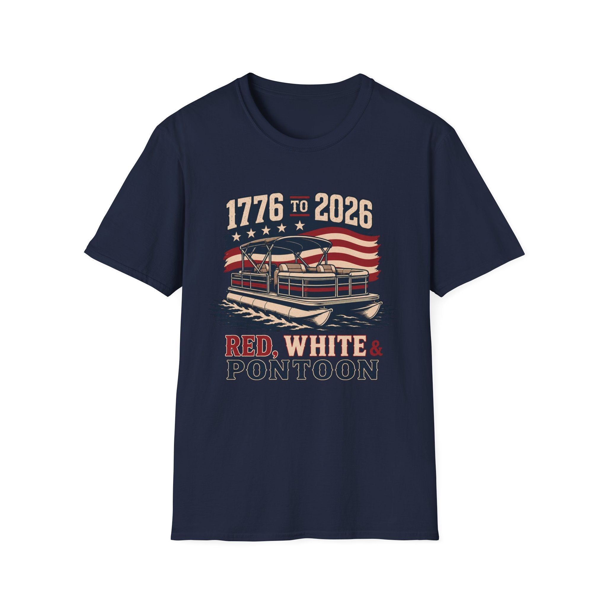 1776 TO 2026 RED, WHITE & PONTOON-Shirt
