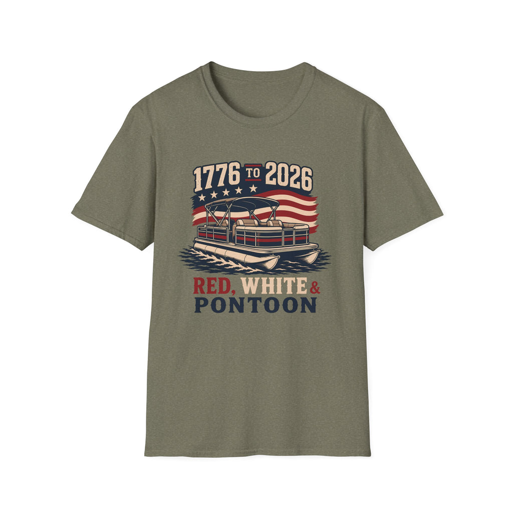 1776 TO 2026 RED, WHITE & PONTOON-Shirt