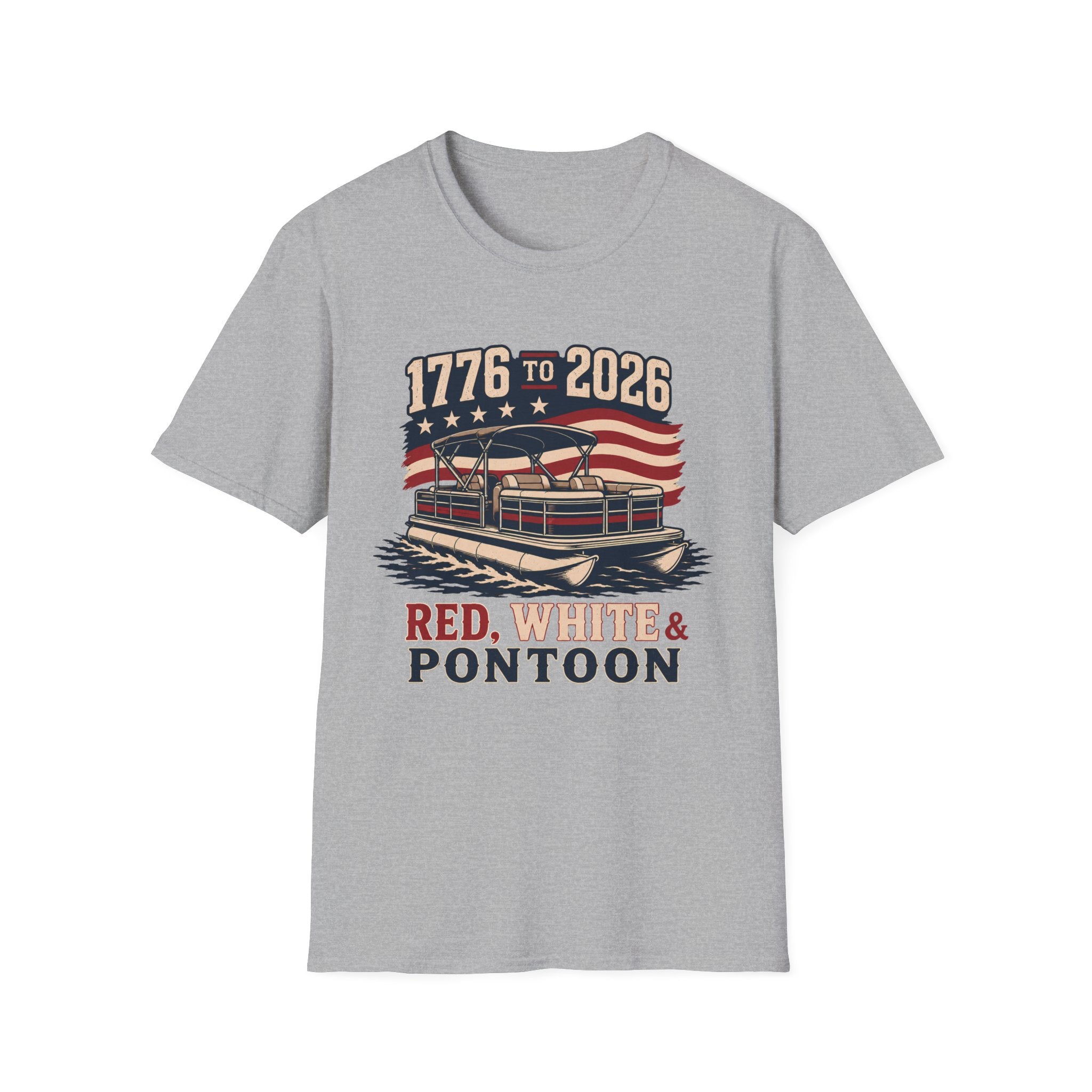 1776 TO 2026 RED, WHITE & PONTOON-Shirt