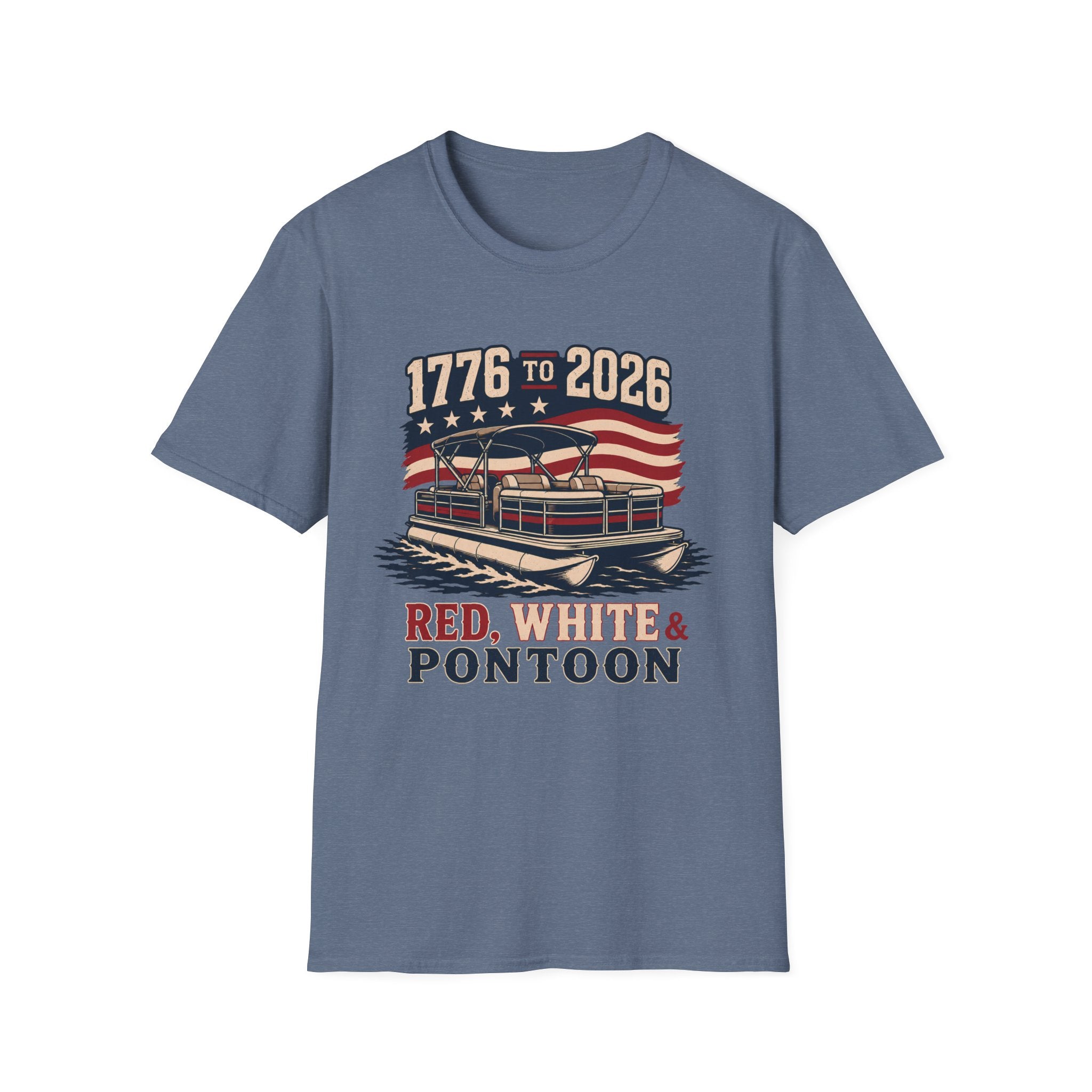 1776 TO 2026 RED, WHITE & PONTOON-Shirt